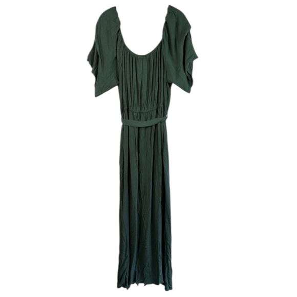 City Chic Jungle Green Off-Shoulder Tropical Tie Maxi Dress Plus Size 18 M NEW - Picture 11 of 13
